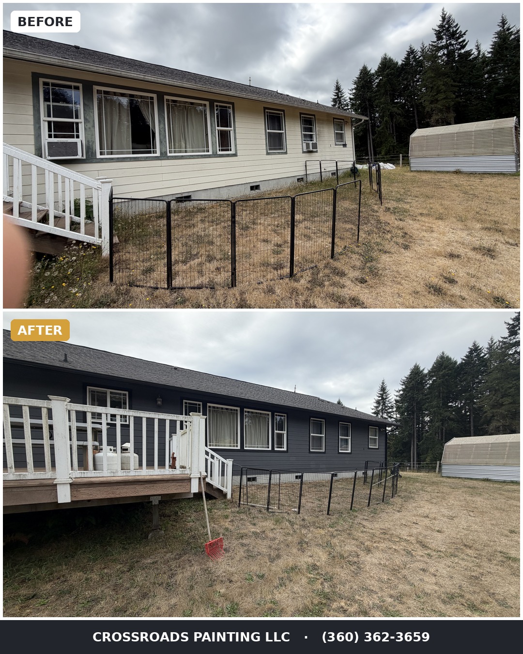 Exterior painting before and after view 3